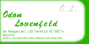 odon lovenfeld business card